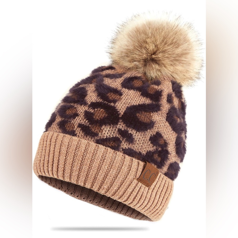 C.C Exclusives Soft Beanie hat with Leopard Pattern
